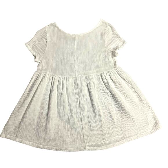 Cici Women’s Soft White Muslin Flowy Shirt Blouse Short Sleeve Size Small Cotton - Picture 3 of 13